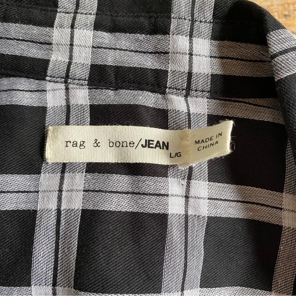 RAG + BONE Aubrey Black & White Plaid Shirt Dress Large - Picture 2 of 5